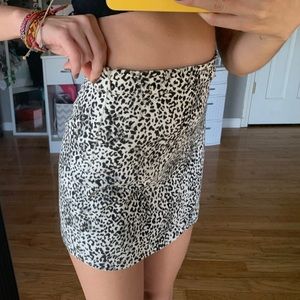 snow leopard mini skirt